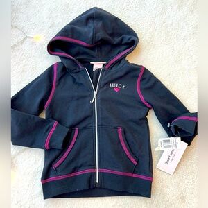 BNWT Juicy Couture Black and Hot Pink Baby Girl Hoodie Long Sleeve Zipper